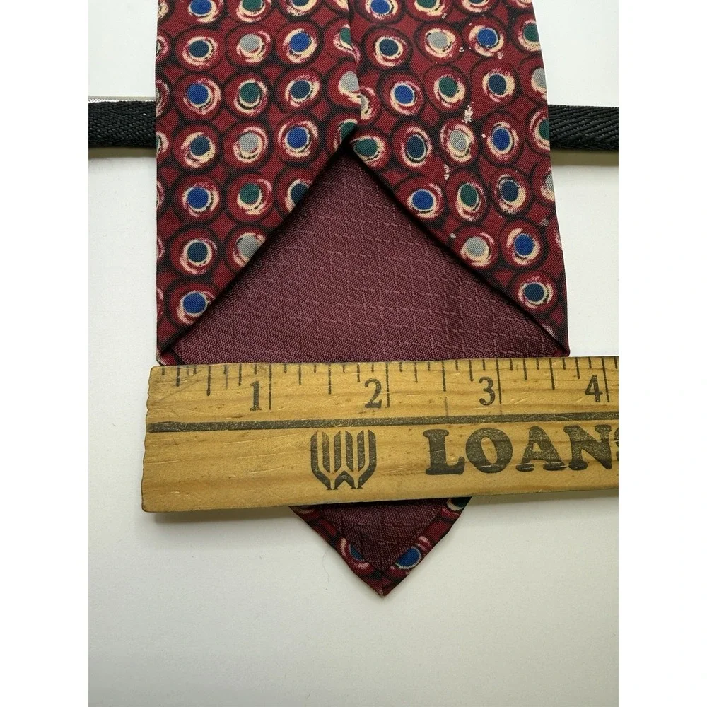 Vintage Christian Dior Monsieur Tie Red Geometric Dot Abstract USA 59